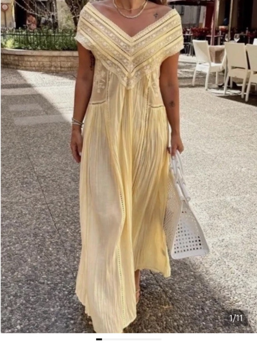 ISO Zara Embroidered Pleated Dress